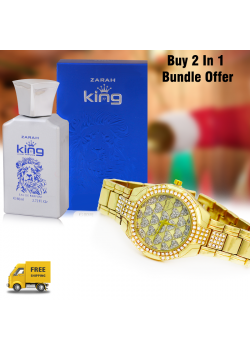 Buy 2 In 1 Bundle Offer, Walar Stainless Steel Watch For Women, Zarah king luxury perfumes, NY8889